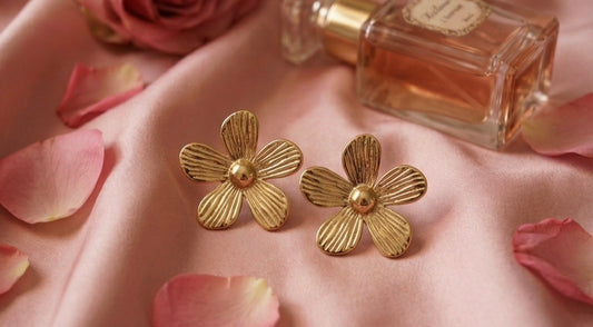 Gold Flower Earrings